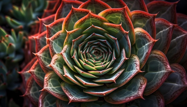 Frisches grünes Blatt zeigt Schönheit im Wachstum der Natur, das von KI erzeugt wird