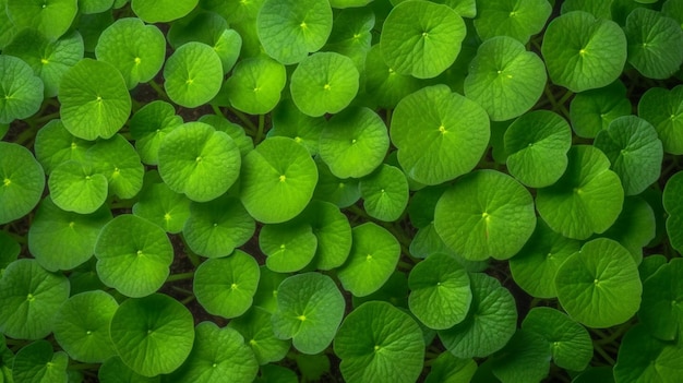 Foto frisches grünes gotu-kola-blatt von centella asiatica