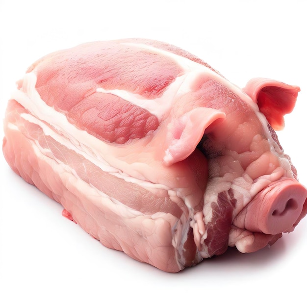 Frisches Schweinefleisch isoliert auf weißem Hintergrund