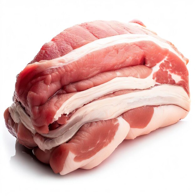 Frisches Schweinefleisch isoliert auf weißem Hintergrund