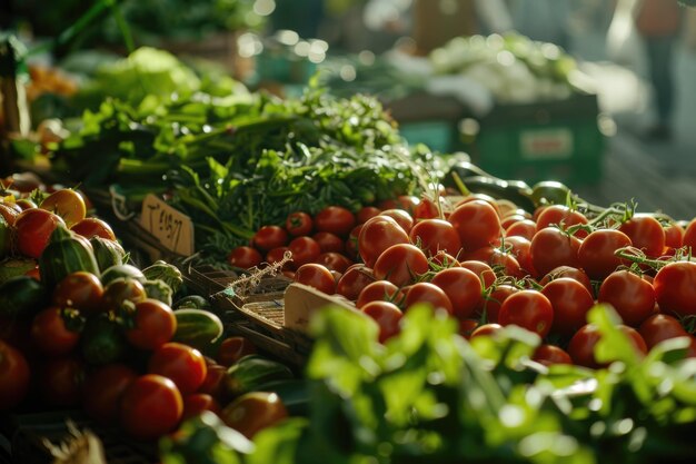 Frisches und ökologisches Gemüse auf dem Bauernmarkt
