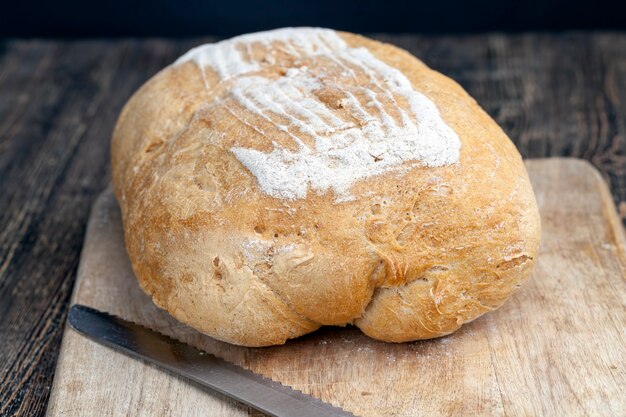 Foto frisches weizenmehlbrot, frische weizennahrungsprodukte