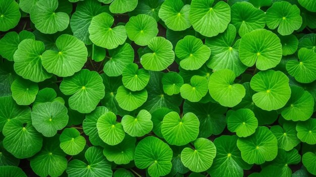 Frischgrüner Gotu-Kola-Hintergrund aus Centella asiatica-Blättern