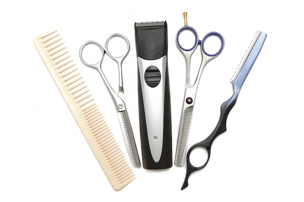 Friseurindustrie. Professionelle Friseurwerkzeuge.