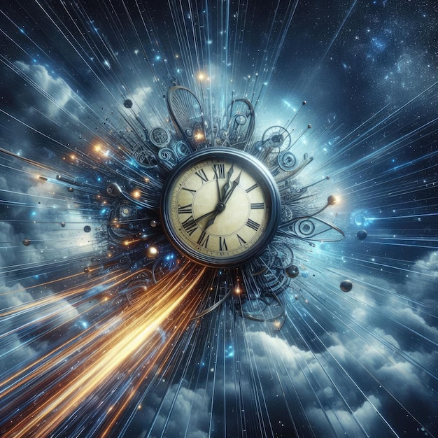 Frist-Dystopie faszinierende Uhr-Illustration Die Zeit läuft aus Ergreifen Sie den Moment vor ihr