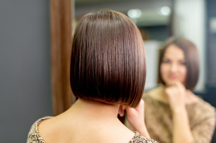 Foto frisur der frau im salon