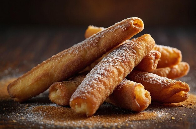 Frito doce mergulhado em açúcar de canela