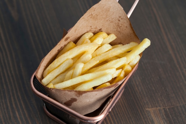 Frittierte gebackene Pommes Frites, schnell gekochte Pommes frites