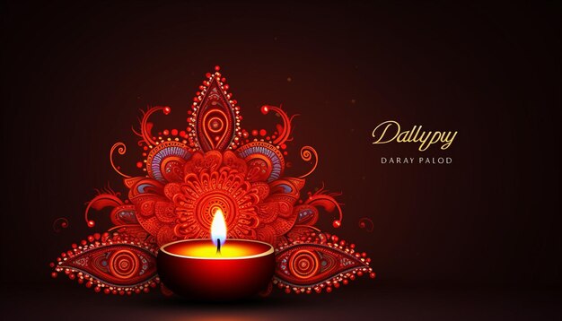 Fröhliche Diwali-Feiertagsgrußkarte mit Paisley-Dekoration