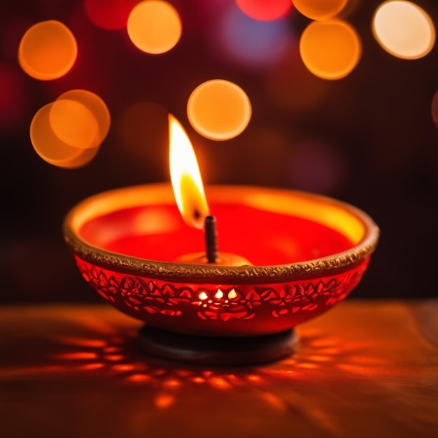 Fröhliche Diwali-Ton-Diya-Lampen, die während des traditionellen Diwali-Hindu-Festes der Lichter angezündet werden