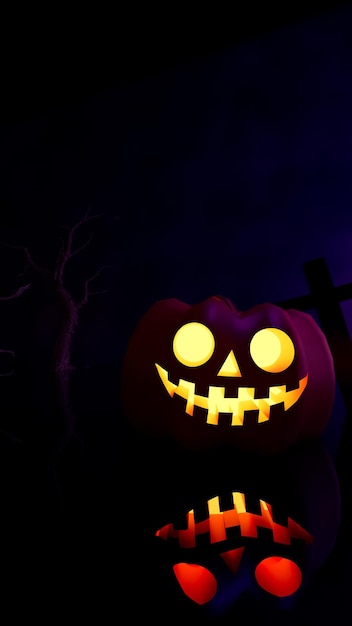 Foto fröhliche halloween-hintergrundszene in realistischer 3d-darstellung