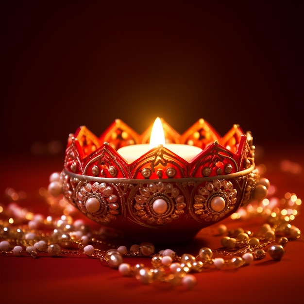 Fröhlicher Diwali schöner Diya-Hintergrund