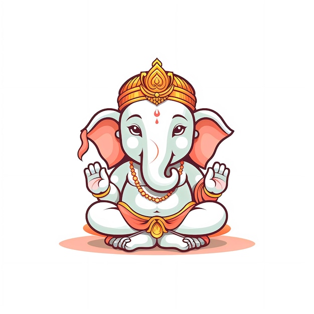 Fröhlicher Ganesh Chaturthi mit dem schönen Baby Ganesha, Vektor, kleines Baby Ganesha, generative KI