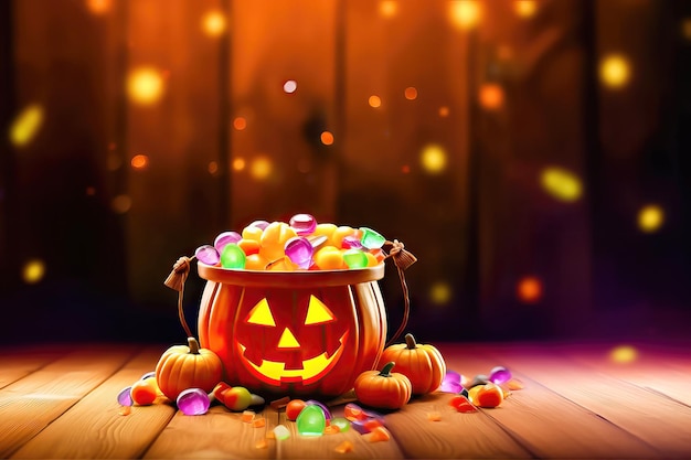 Fröhlicher Halloween-Akzent, lächelnde JackoLantern-generative KI