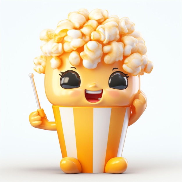 Foto fröhliches cartoon-popcorn