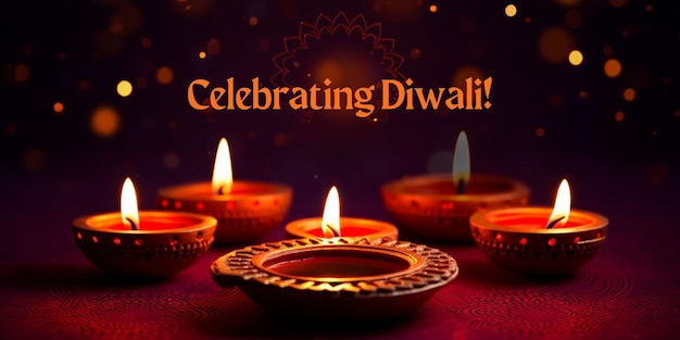 Fröhliches Diwali-Banner mit Diya-Diwali-Feier, Festival-Hintergrund, Diwali-Grußkarte