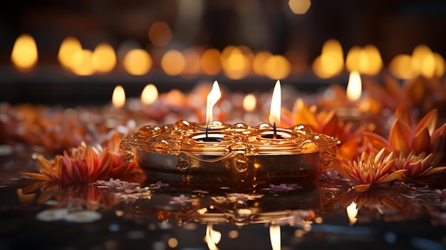 Fröhliches Diwali-Fest mit realistischem Öl-Diwali-Lampenhintergrund