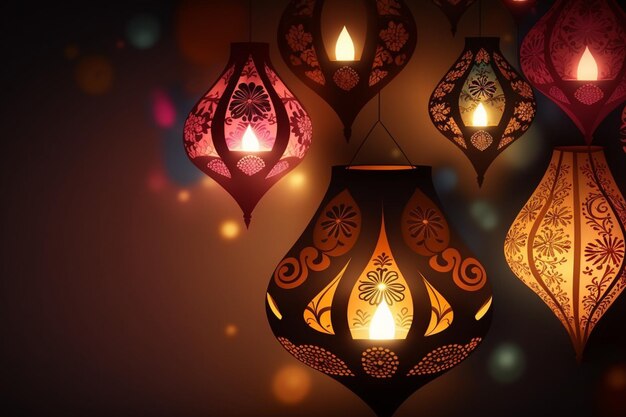 Fröhliches Diwali- oder Deepavali-traditionelles indisches Fest mit Lampe oder Himmelslaterne. Indisches Hindu-Fest