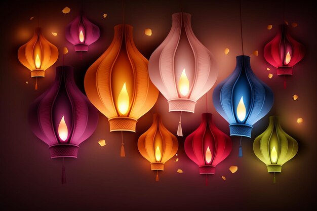 Foto fröhliches diwali- oder deepavali-traditionelles indisches fest mit lampe oder himmelslaterne. indisches hindu-fest