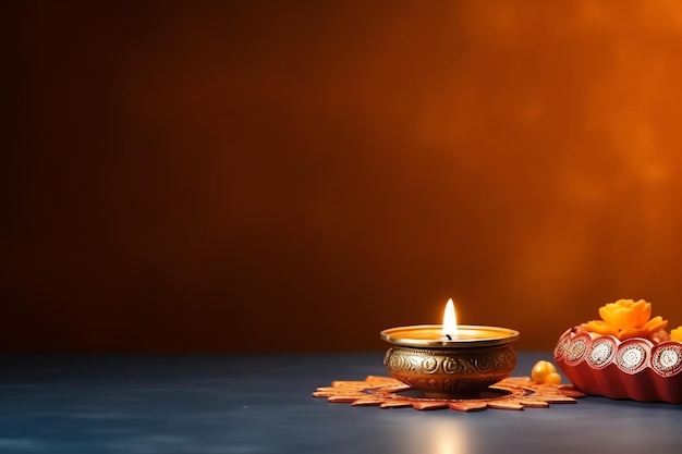 Fröhliches Diwali- oder Deepavali-traditionelles indisches Fest mit Ton-Diya-Öllampe, indisches Hindu-Fest