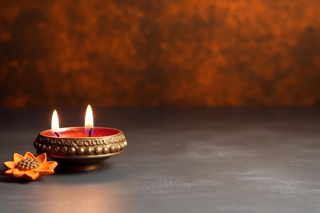 Fröhliches Diwali- oder Deepavali-traditionelles indisches Fest mit Ton-Diya-Öllampe, indisches Hindu-Fest