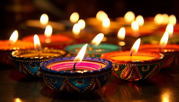 Fröhliches Diwali-Tagesfoto mit indischem Kerzenlicht