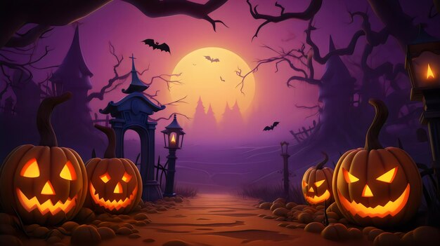 Foto fröhliches gruseliges halloween-design im 3d-illustrationshintergrund