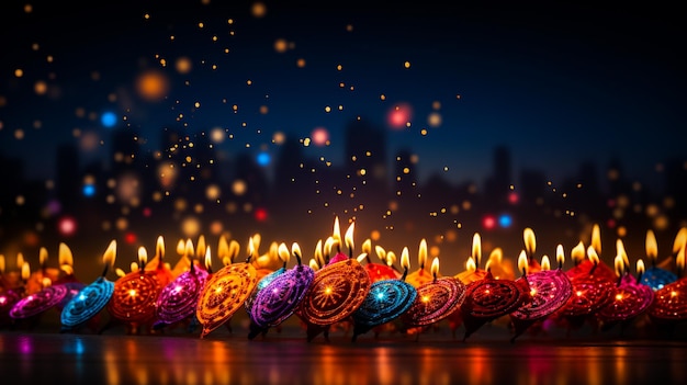 Fröhliches indisches Diwali-Fest. Pixeliertes Lichterfest von Diwali AI