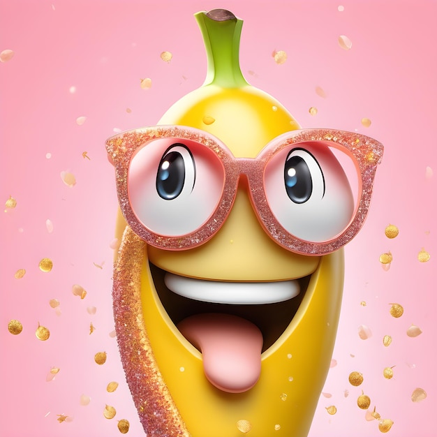Foto fröhliches lachen emoji-banane