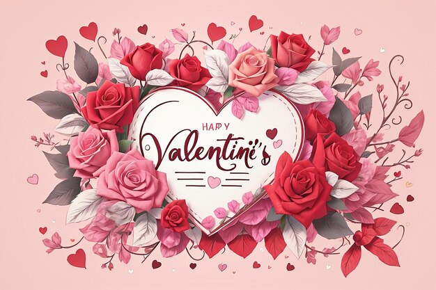 Fröhliches Valentinstag-Banner mit rotem 3D-Herz. Feier-Vektorhintergrund. Liebespaar
