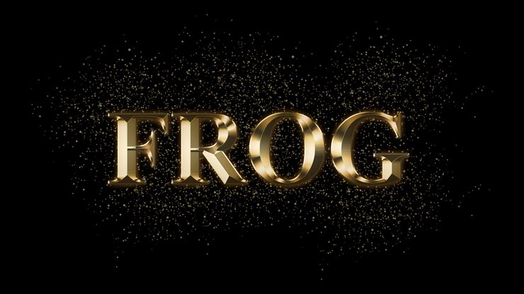 Foto frog efecto de texto de oro texto de oro con chispas texto chapado en oro efecto nombre del animal
