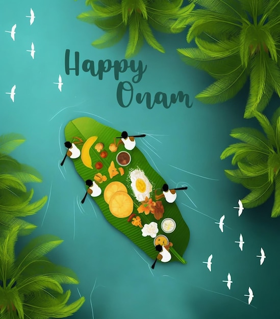 Frohe Onam-Feier wünscht Poster, kostenloses Bild