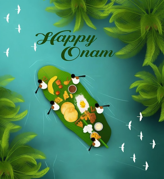 Frohe Onam-Feier wünscht Poster, kostenloses Bild