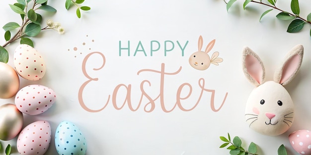 frohe Osterkarten mit Ostereiern im Hintergrund