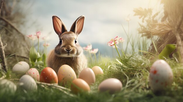 Foto frohe ostern feiertag hintergrund grukarte mit (el día de la fiesta)