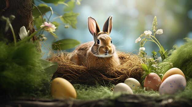 Frohe ostern feiertag hintergrund grukarte mit (El día de la fiesta)