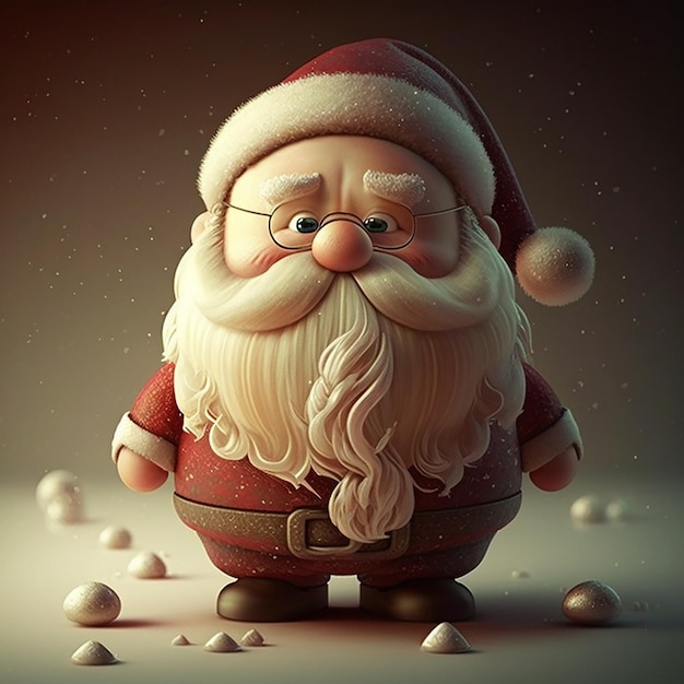 Frohe Weihnachten Cute Santa Clause isoliert Generative ai