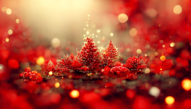 Frohe Weihnachten HD Red Wallpaper. Saisonale Illustration der schönen Grafik und Kopienraumhintergrund.