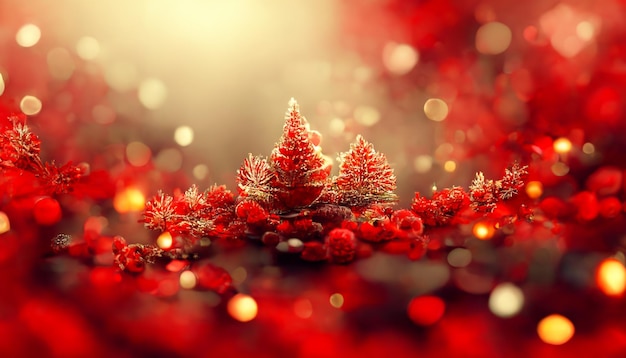 Frohe Weihnachten HD Red Wallpaper. Saisonale Illustration der schönen Grafik und Kopienraumhintergrund.