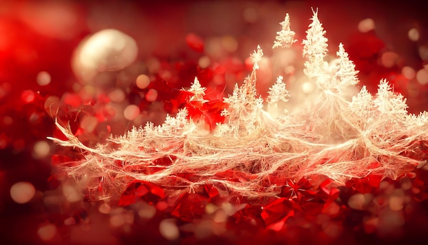 Frohe Weihnachten HD Red Wallpaper. Saisonale Illustration der schönen Grafik und Kopienraumhintergrund.