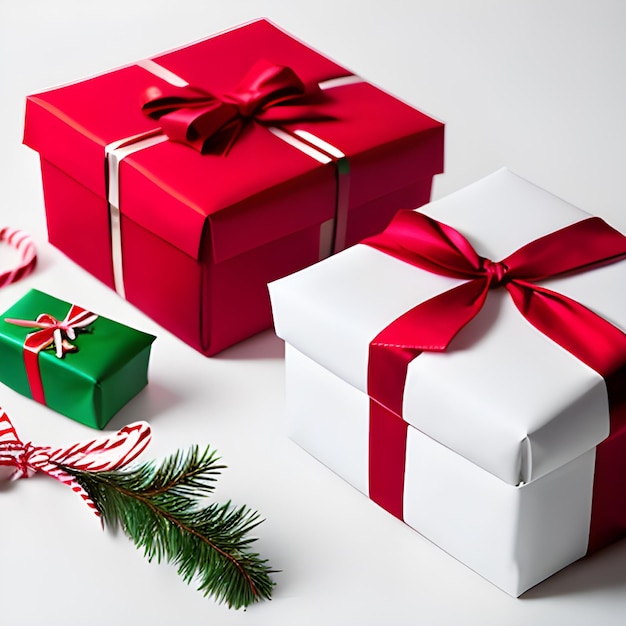 Frohe Weihnachten mit Weihnachtsmann und Geschenken