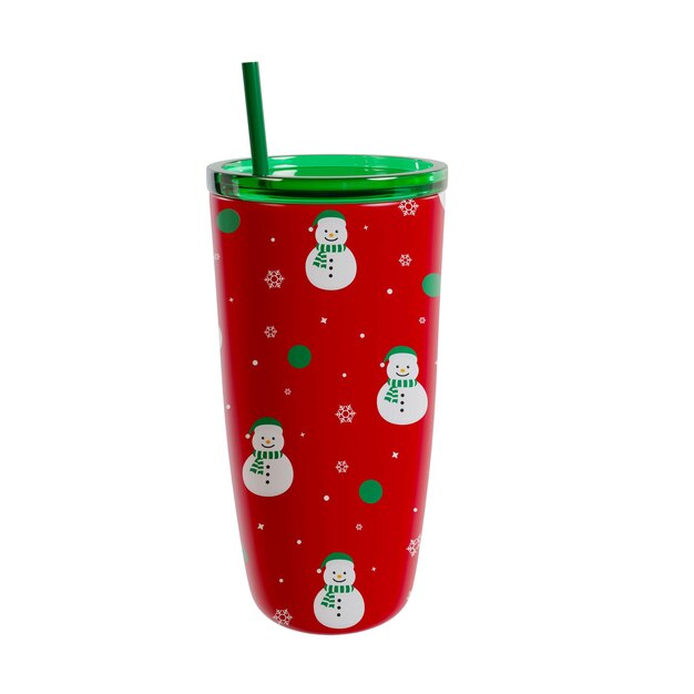 Foto frohe weihnachten weihnachtsmann tumbler 3d-illustration