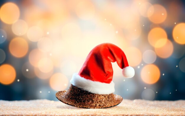 Froher Weihnachts-Hintergrund mit dem Hut des Weihnachten