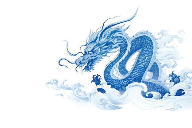 Frohes chinesisches Neujahr 2024 Sternzeichen Jahr des Drachen auf weißem Hintergrund