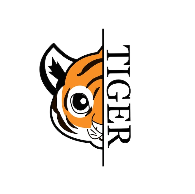 Frohes neues Jahr 2022 Jahr des Tigers, der schwarze und weiße Linien des Tigers mit Tiger für Poster, Broschüre, Banner, Einladungskarte zeichnet. Isoliert auf weißem Hintergrund.