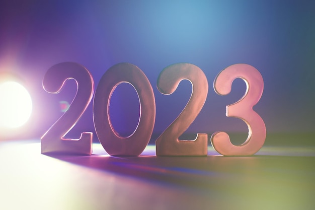 Frohes neues Jahr 2023 Ein Symbol aus der Zahl 2023 mit dem Konzept der Feier