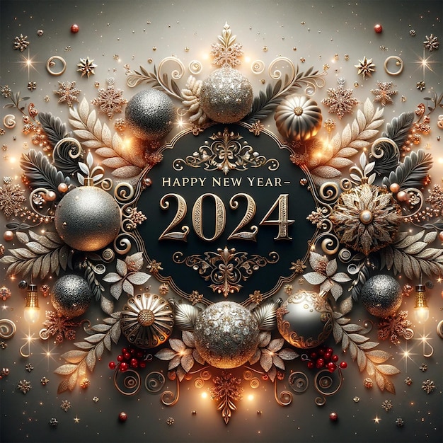 Frohes neues Jahr 2024 Grußkarte