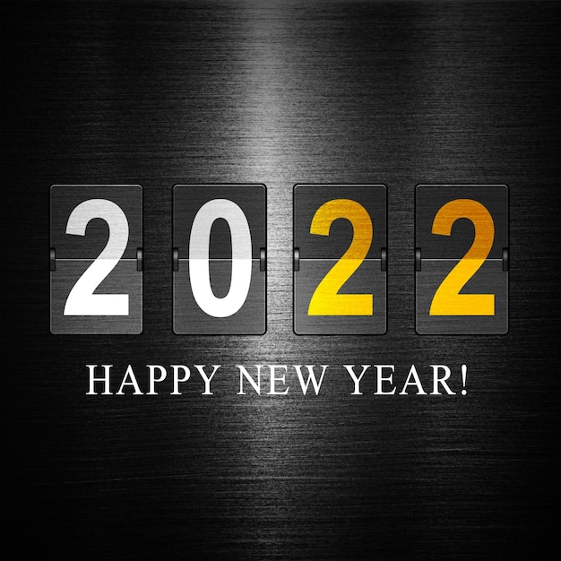 Frohes neues Jahr-Hintergrund. Start bis 2022. 3D-Darstellung