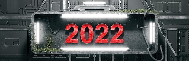 Foto frohes neues jahr-hintergrund. start bis 2022. 3d-darstellung