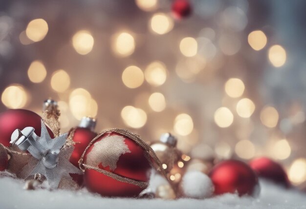 Frohes Weihnachtsbanner mit Ornamenten